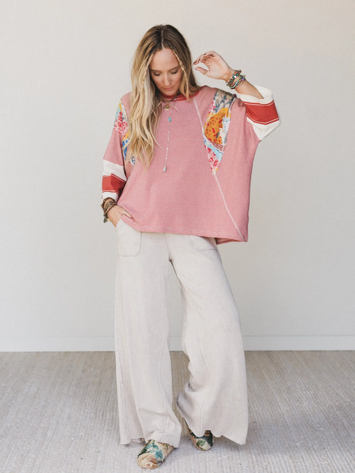 Britt Patchwork Top - Red sold by Three Bird Nest product image thumbnail 5