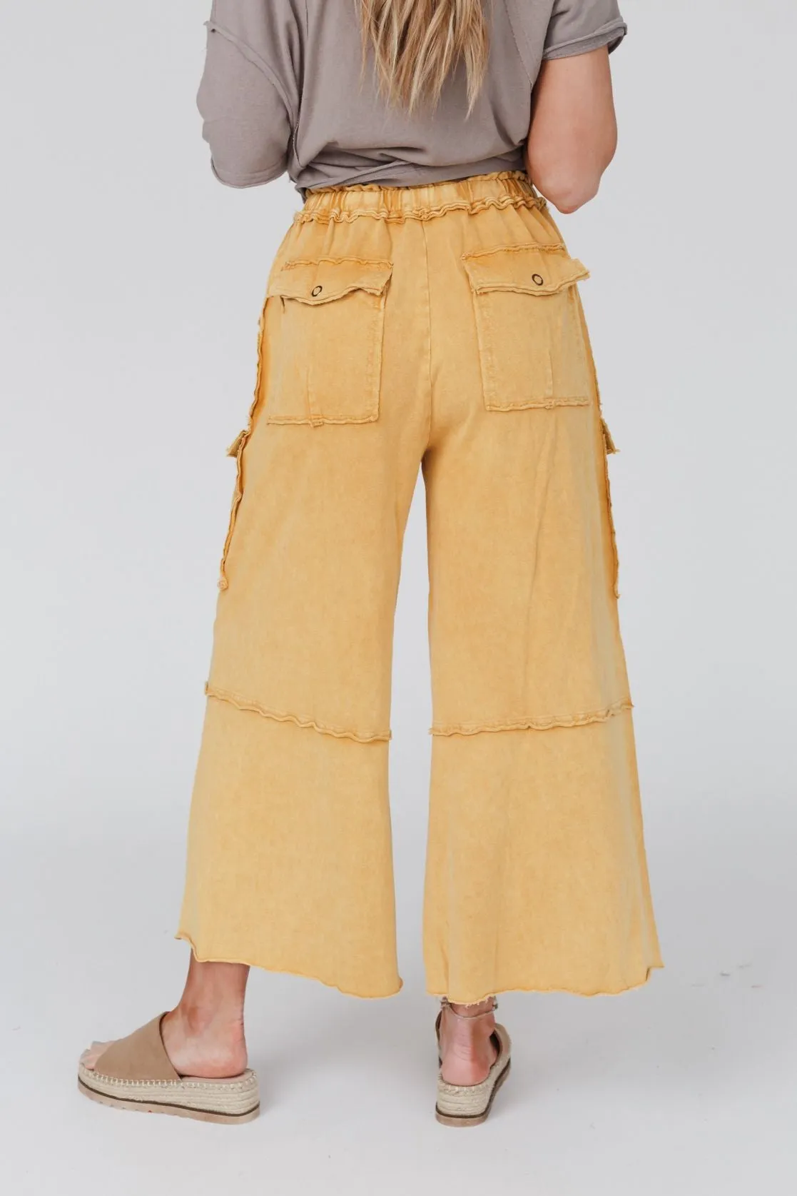 Game On Cargo Wide Leg Pant - Mustard sold by Three Bird Nest product image thumbnail 3