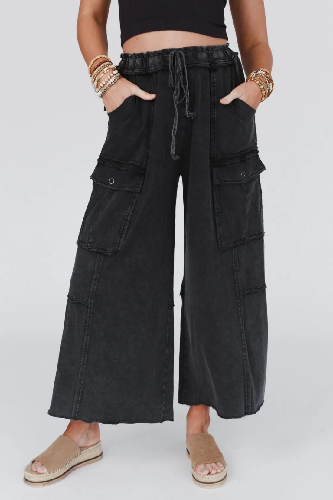 Game On Cargo Wide Leg Pant - Black sold by Three Bird Nest product image thumbnail 2