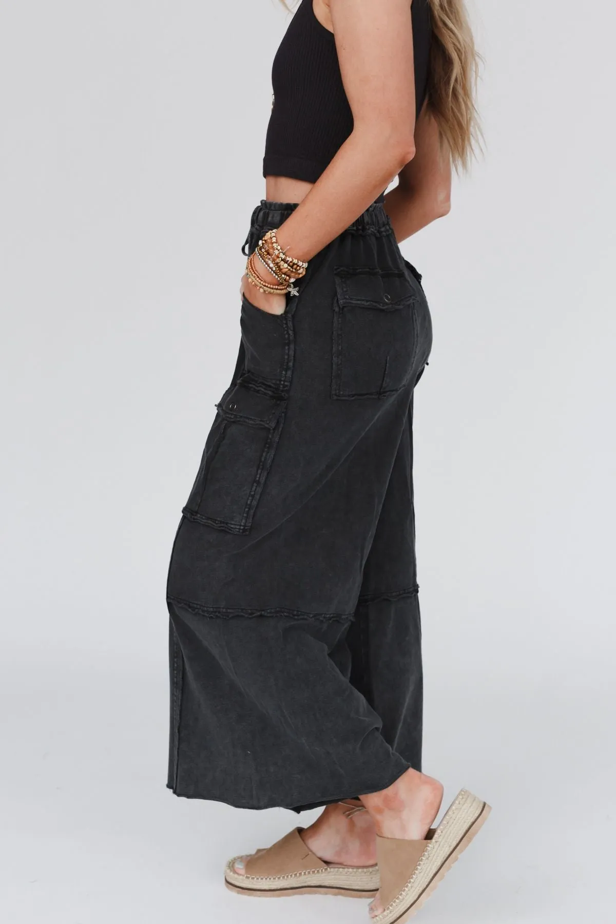 Game On Cargo Wide Leg Pant - Black sold by Three Bird Nest product image thumbnail 4