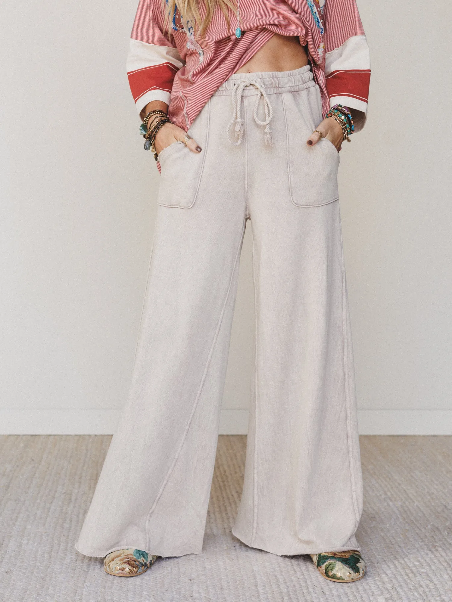 Relaxing Robin Wide Leg Pant - New Taupe sold by Three Bird Nest product image thumbnail 4