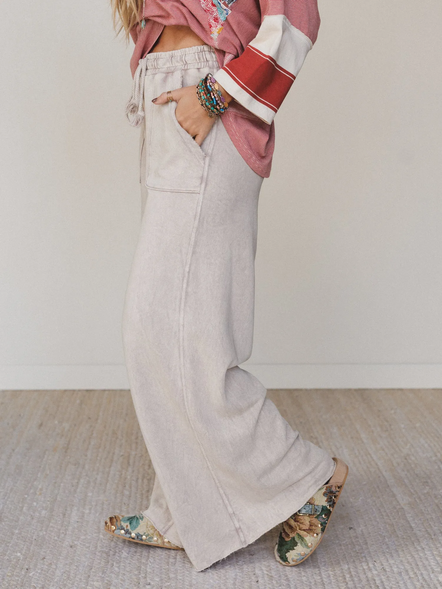 Relaxing Robin Wide Leg Pant - New Taupe sold by Three Bird Nest product image thumbnail 2