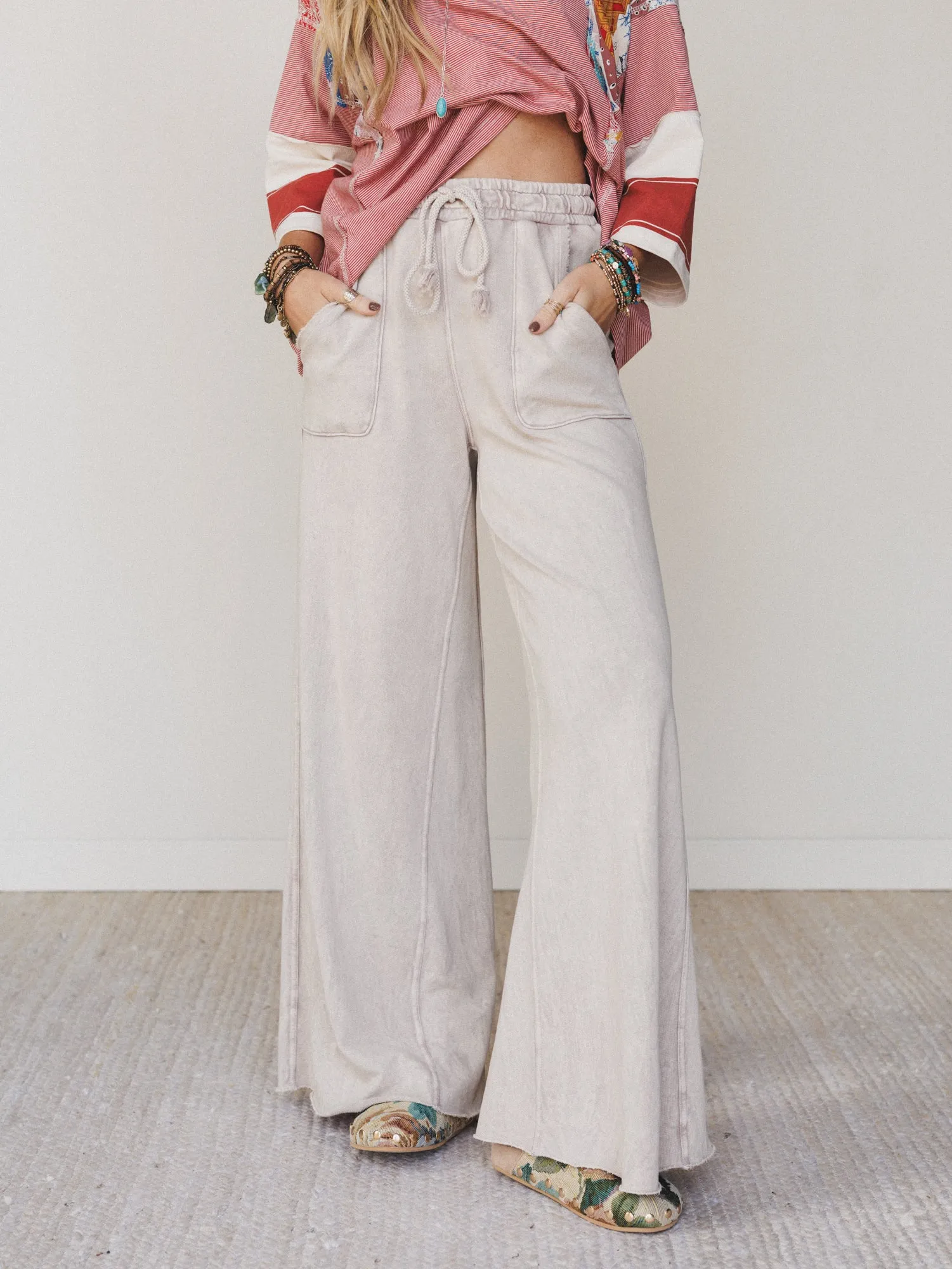 Relaxing Robin Wide Leg Pant - New Taupe sold by Three Bird Nest