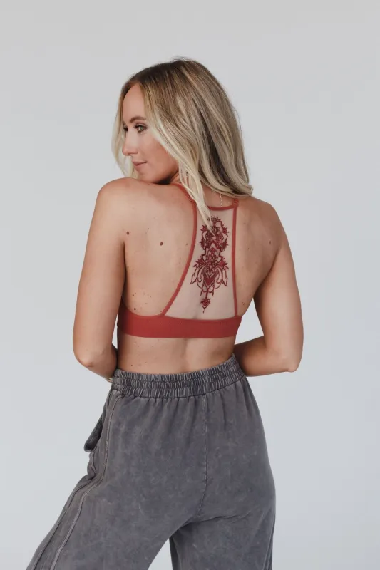Tattoo Bralette - Rust sold by Three Bird Nest