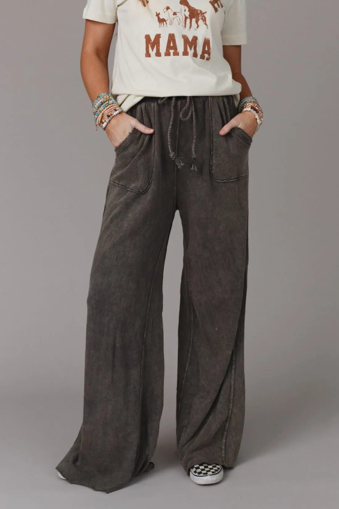 Relaxing Robin Wide Leg Pant - New Charcoal sold by Three Bird Nest product image thumbnail 2