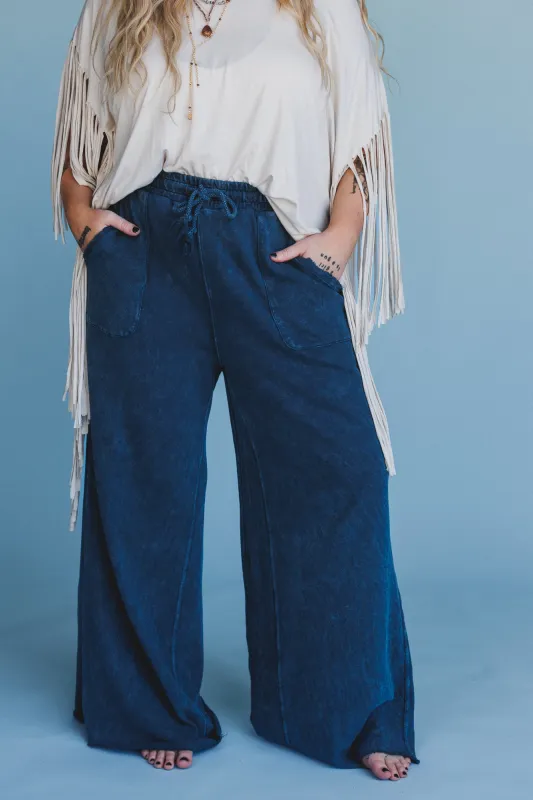 Relaxing Robin Wide Leg Pant - New Navy sold by Three Bird Nest
