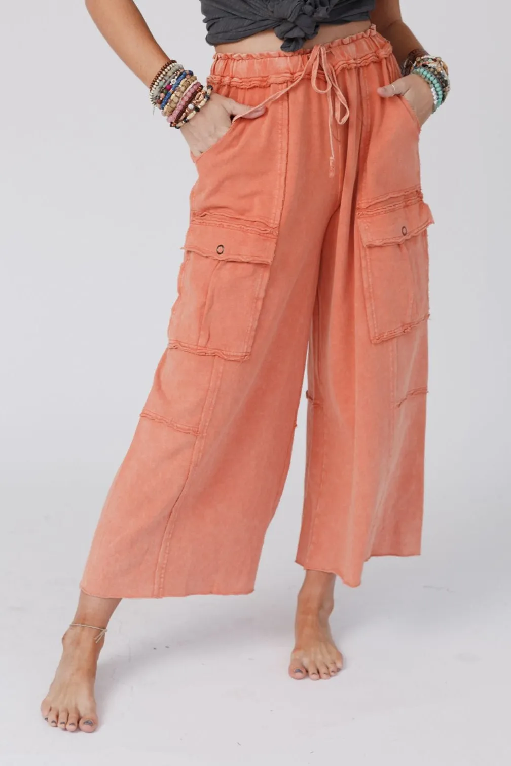 Game On Cargo Wide Leg Pant - Burnt Orange sold by Three Bird Nest product image thumbnail 4