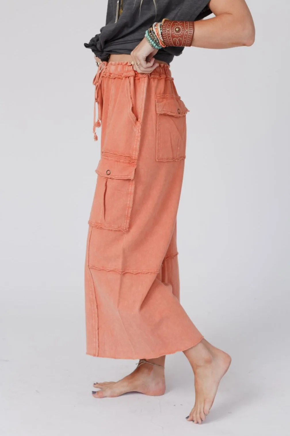 Game On Cargo Wide Leg Pant - Burnt Orange sold by Three Bird Nest product image thumbnail 5
