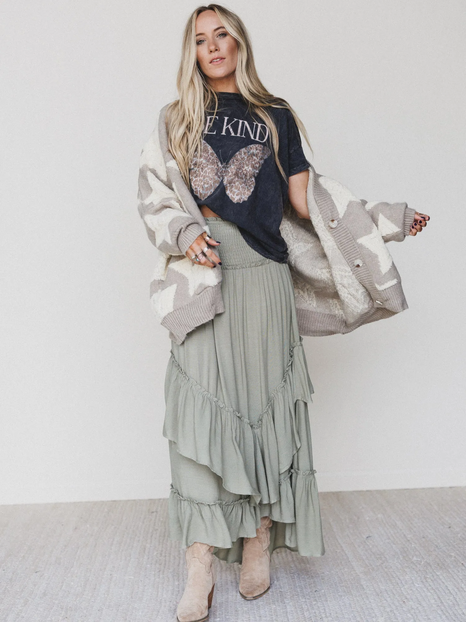 Be Kind Mineral Washed Graphic Tee - Charcoal sold by Three Bird Nest product image thumbnail 2