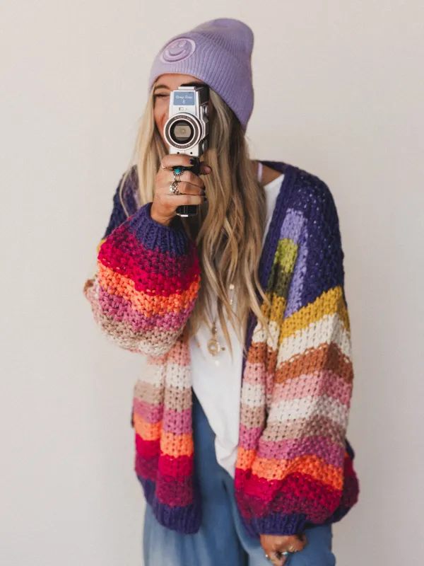 Wrapped up in Color Knit Cardigan - Rainbow sold by Three Bird Nest