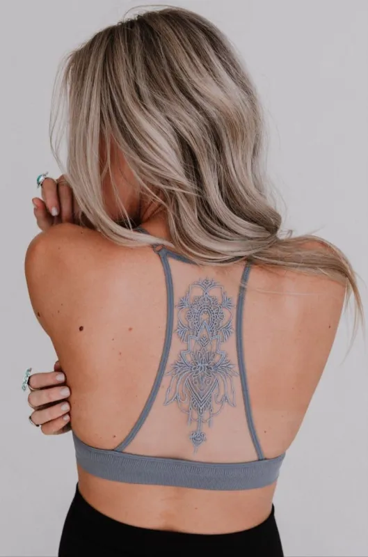 Tattoo Bralette - Gray sold by Three Bird Nest
