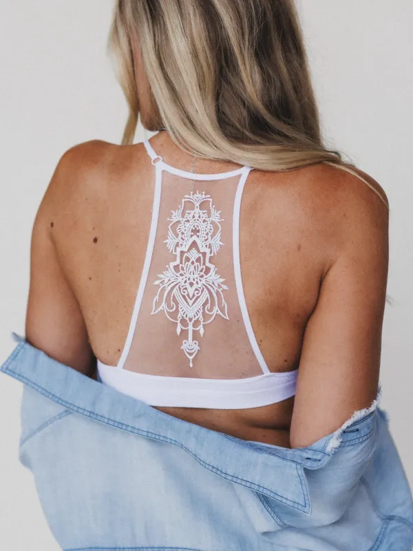 Tattoo Bralette - White sold by Three Bird Nest