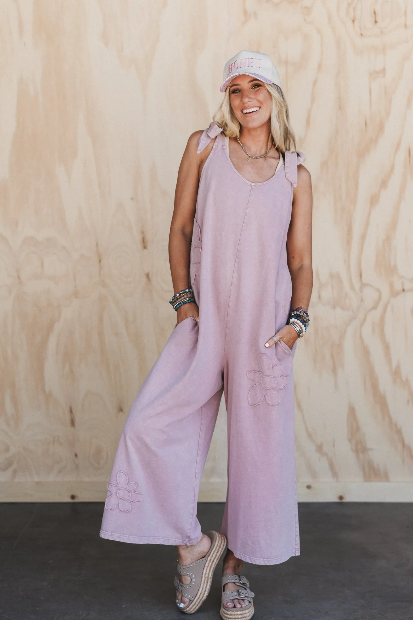 Everyday Magic Flower Patch Jumpsuit - Mauve sold by Three Bird Nest product image thumbnail 3