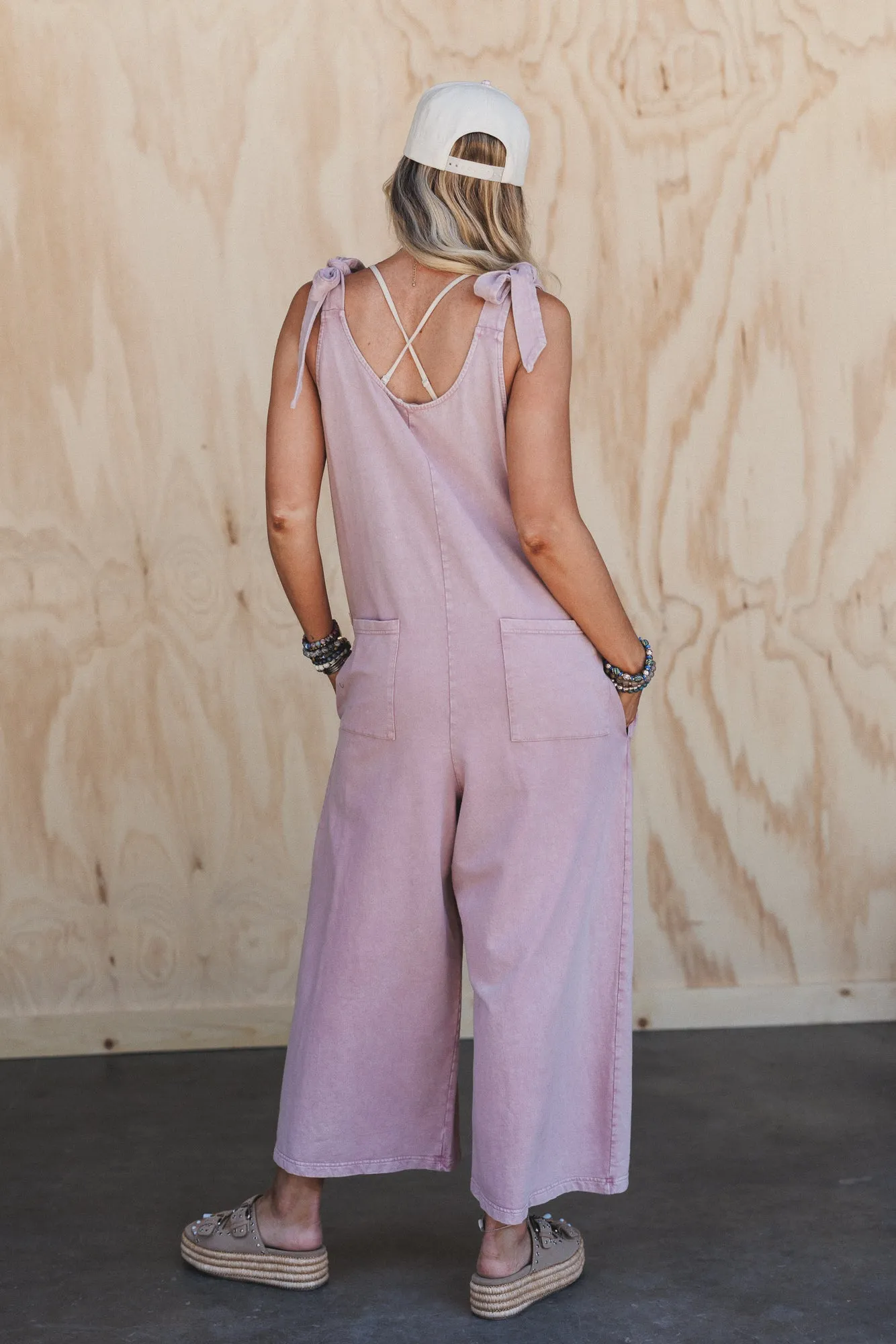 Everyday Magic Flower Patch Jumpsuit - Mauve sold by Three Bird Nest product image thumbnail 5