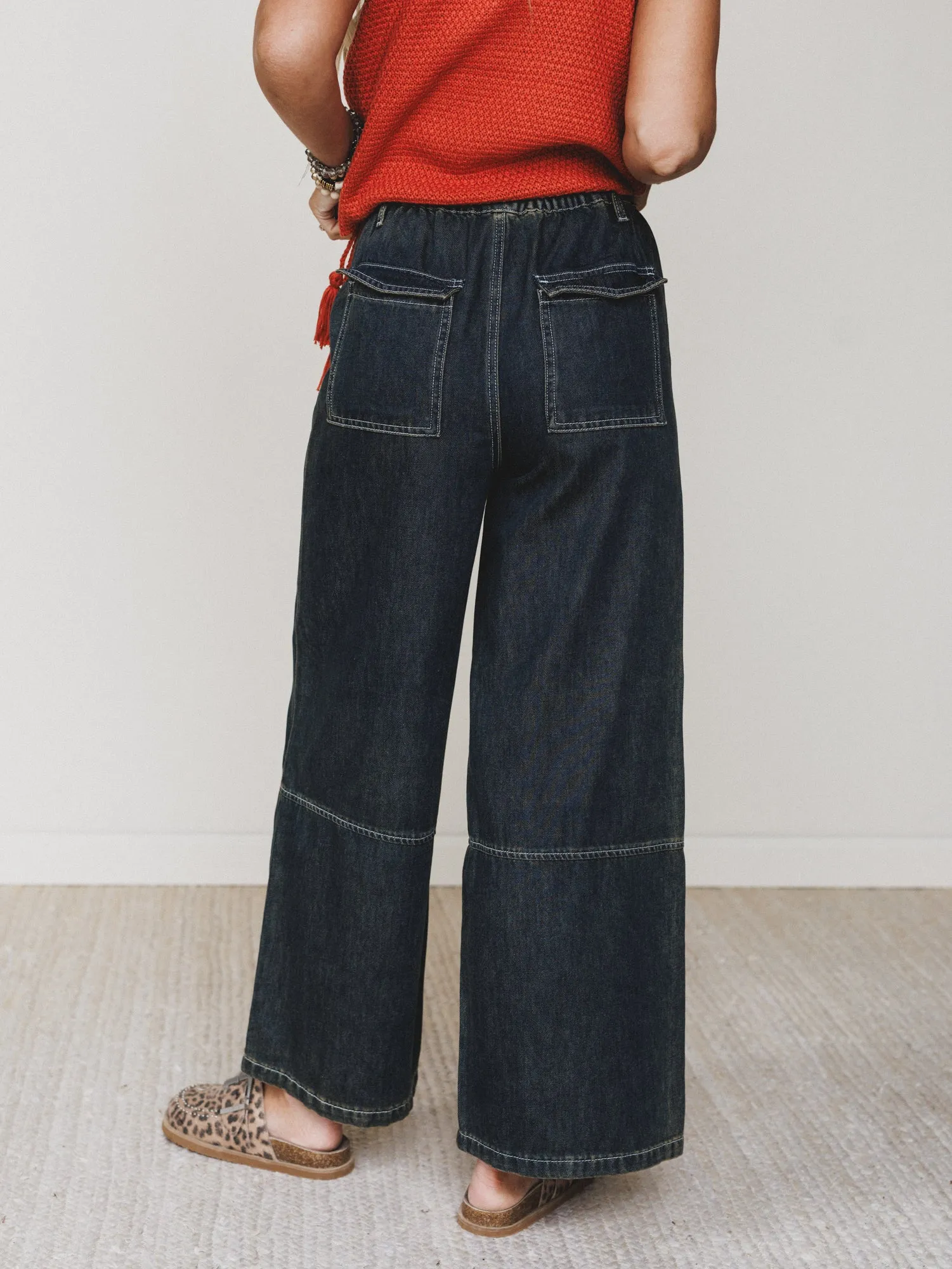 Boho Blues Wide Leg Denim Pants - Gray Denim sold by Three Bird Nest product image thumbnail 5