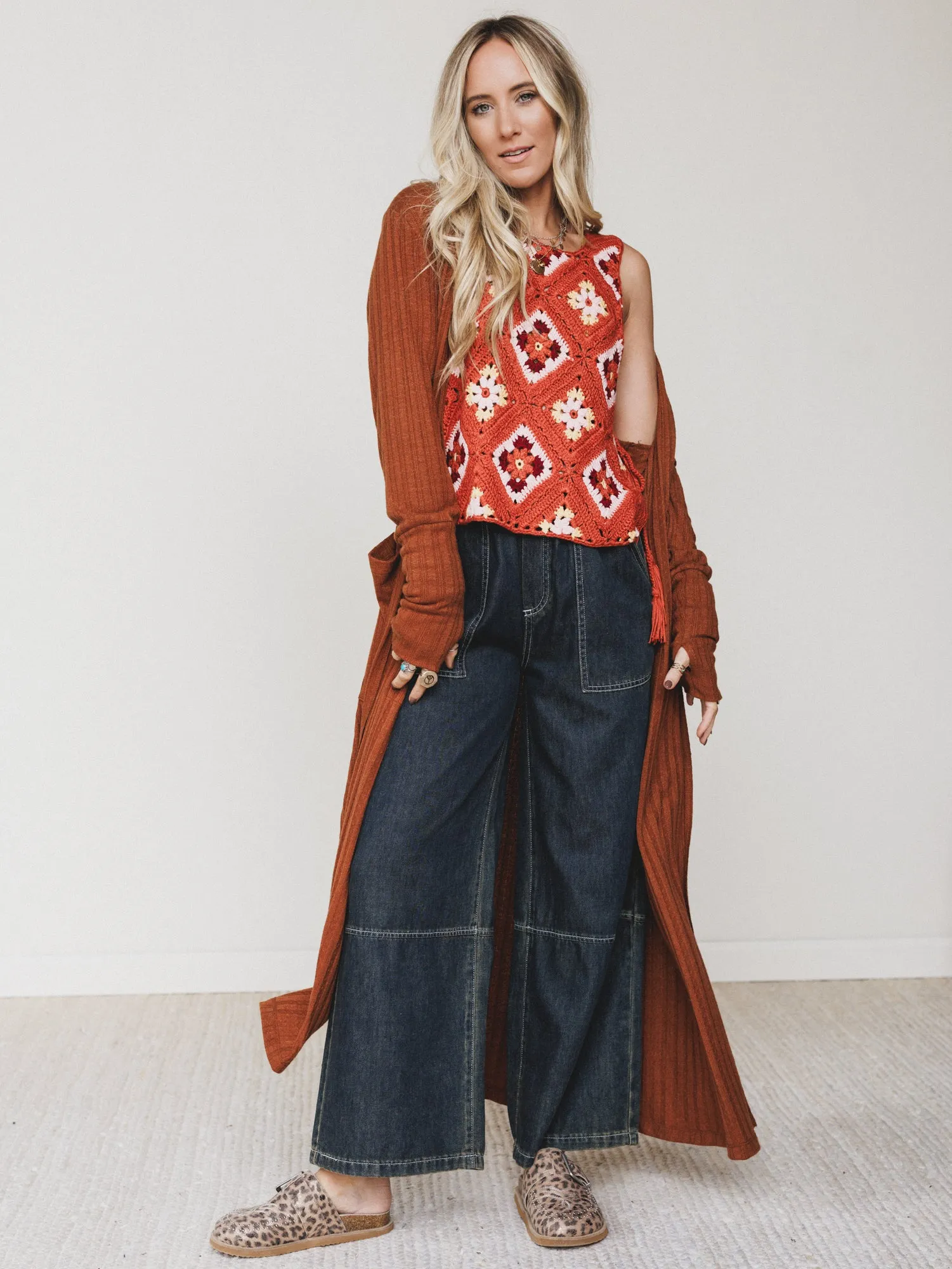 Boho Blues Wide Leg Denim Pants - Gray Denim sold by Three Bird Nest product image thumbnail 3