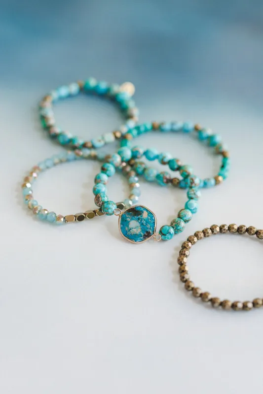 Rio Bloom Bracelet Set - Blue sold by Three Bird Nest
