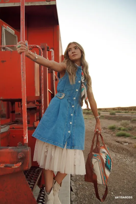 Alexandra Denim Dress - Light Wash sold by Three Bird Nest