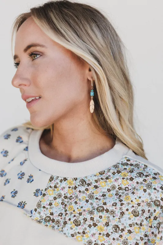 Wild Plume Earrings - Turquoise sold by Three Bird Nest