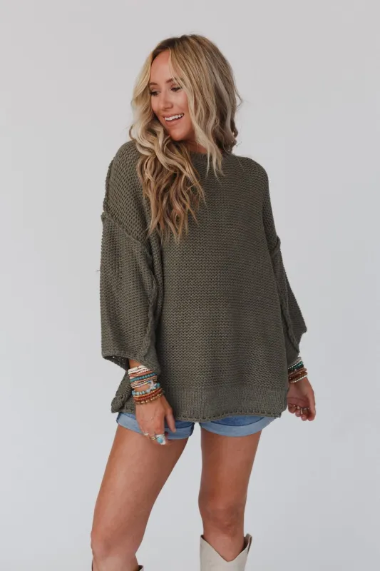 Crisp Air Sweater - Olive made by easel