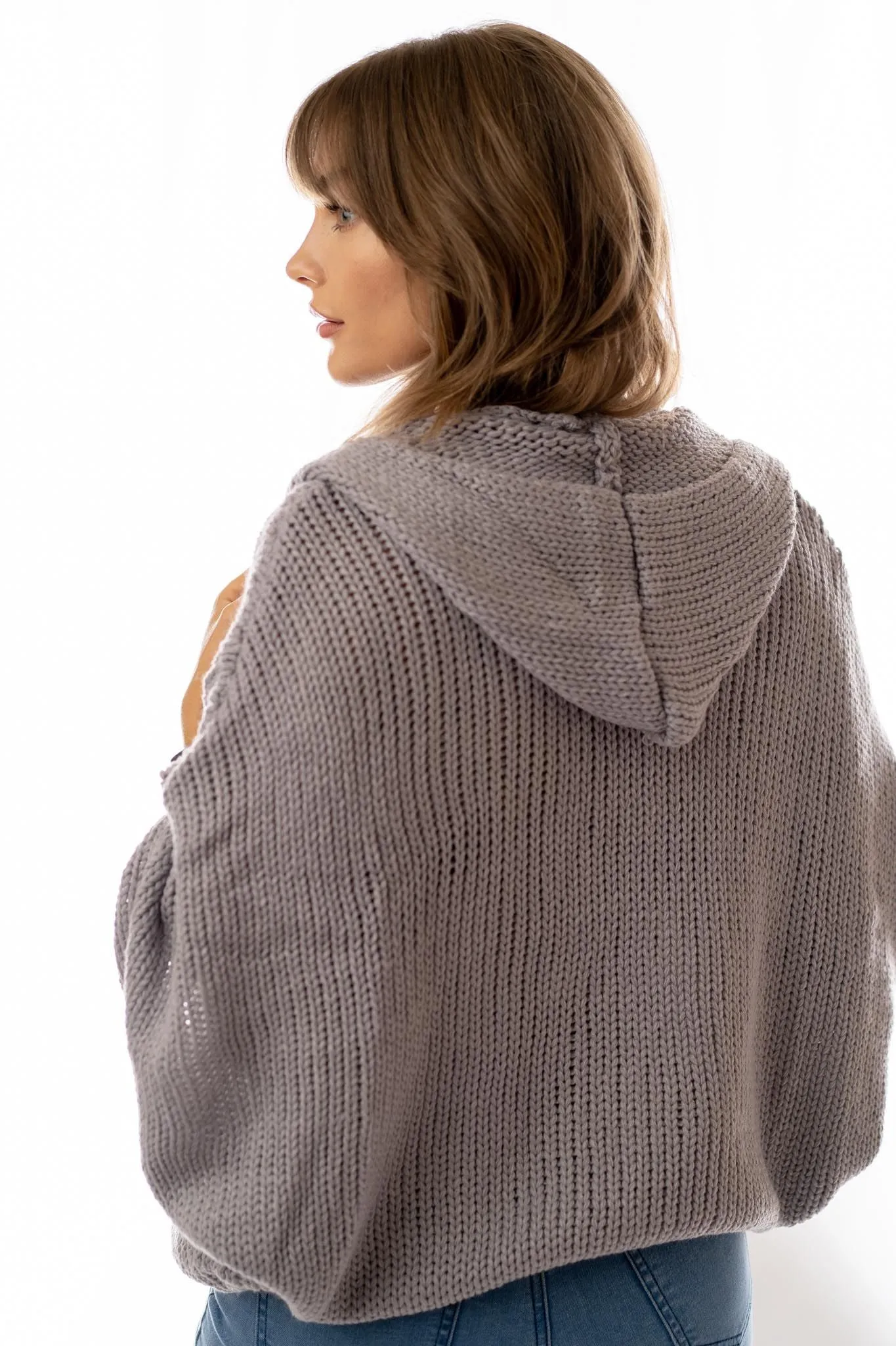 Cozy Hooded Cardigan - Gray sold by Three Bird Nest product image thumbnail 4