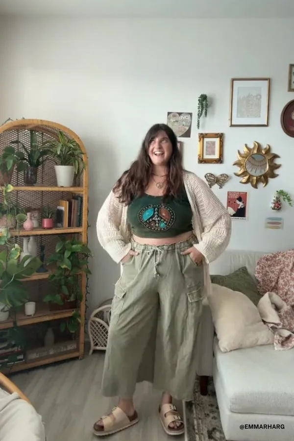 The Nest Cargo Cascade Wide Leg Pants - Olive sold by Three Bird Nest product image thumbnail 5