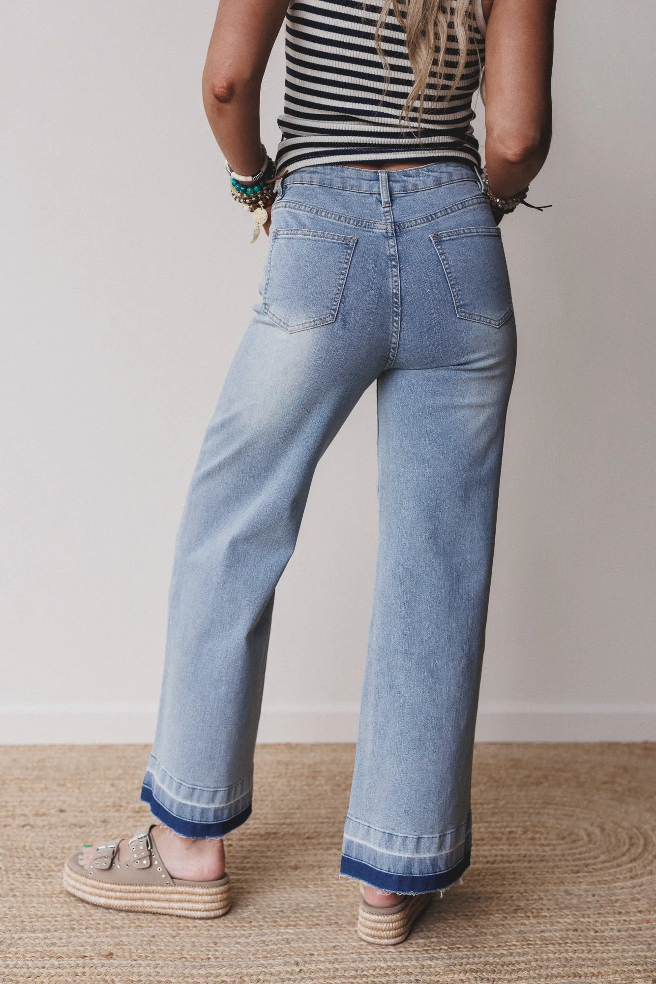 Jonathon Wide Leg Jeans - Washed Denim sold by Three Bird Nest product image thumbnail 5