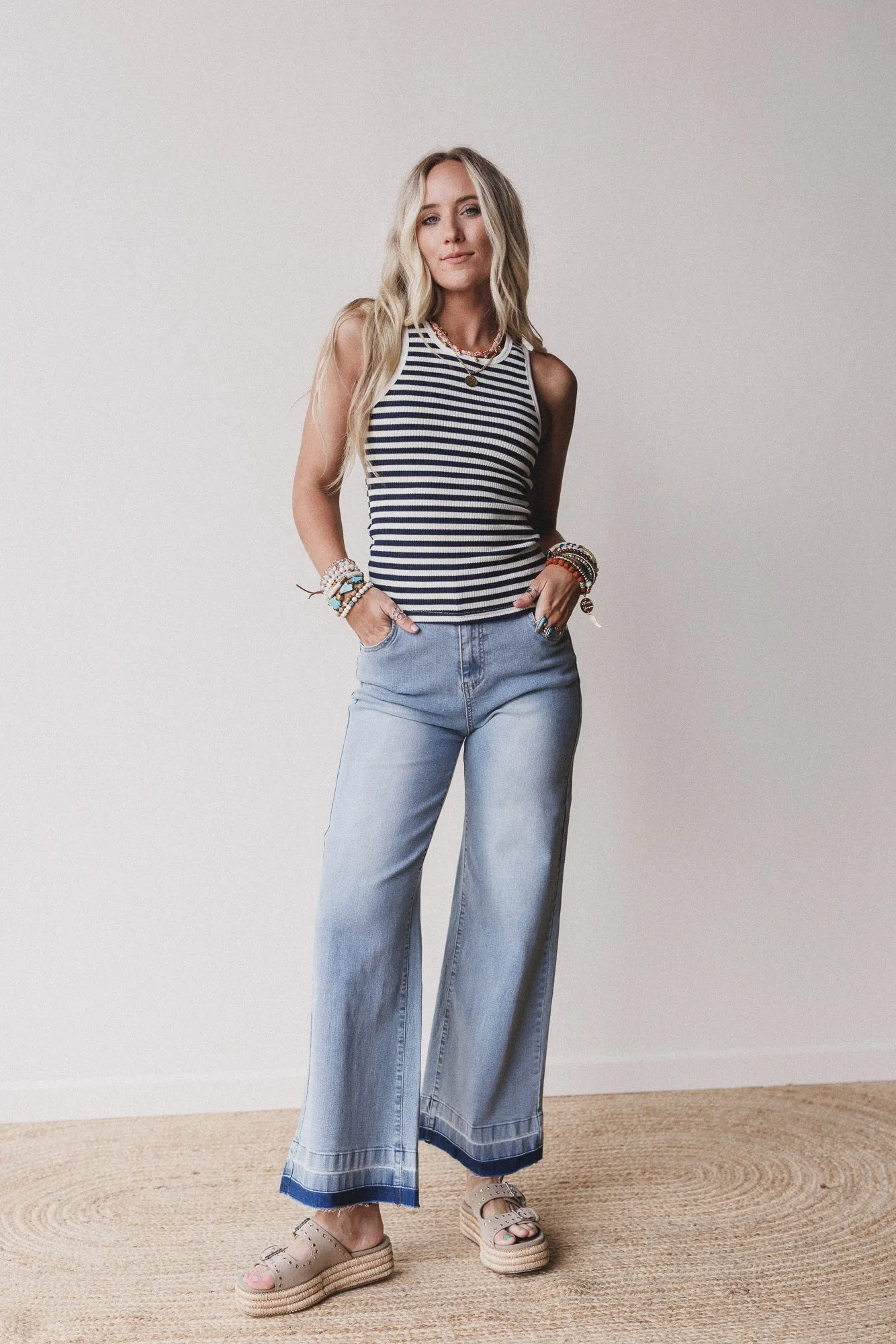 Jonathon Wide Leg Jeans - Washed Denim sold by Three Bird Nest