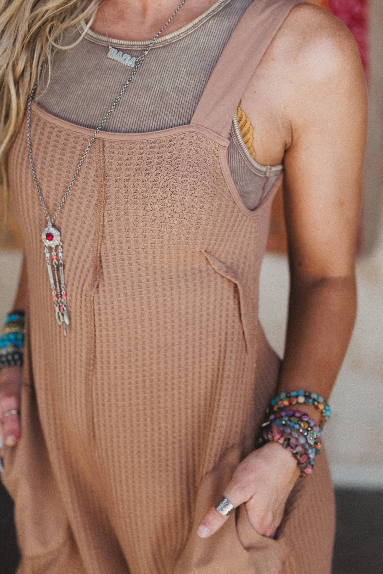 Sky Path Wide Leg Jumpsuit - Camel sold by Three Bird Nest product image thumbnail 4