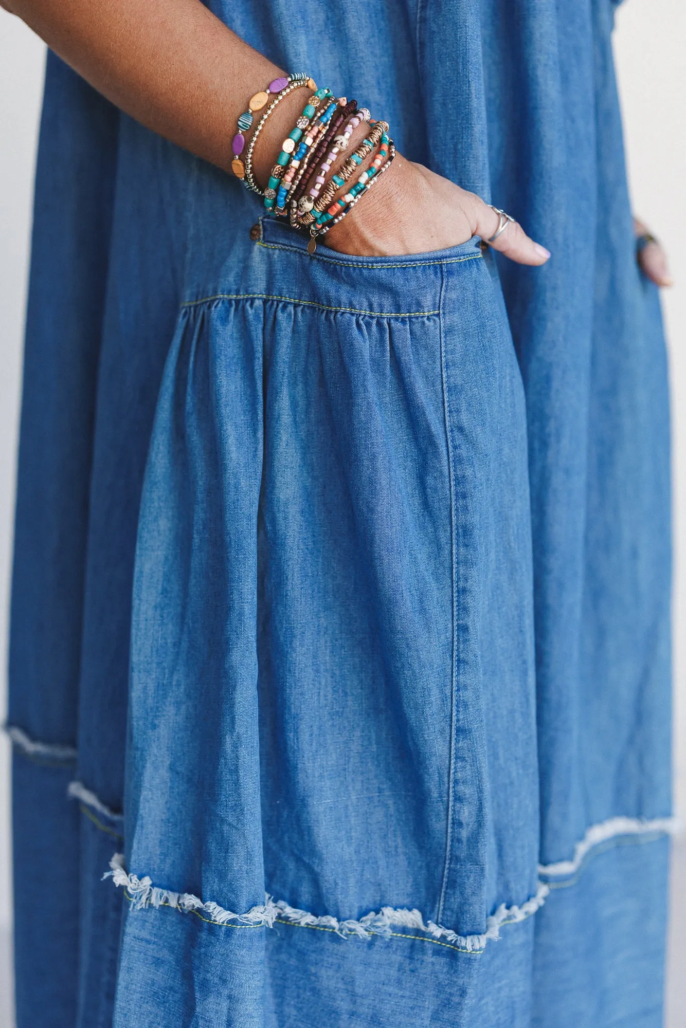 New Frontier Overalls Dress - Medium Denim sold by Three Bird Nest product image thumbnail 2