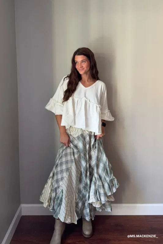 Twirl With Us Maxi Skirt - Sage made by easel