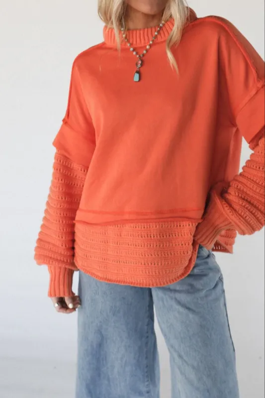 Moonrise Layered Sweater Top - Orange made by Davi & Dani