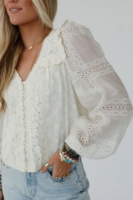 So Enchanted Lace Top - Cream made by Listicle