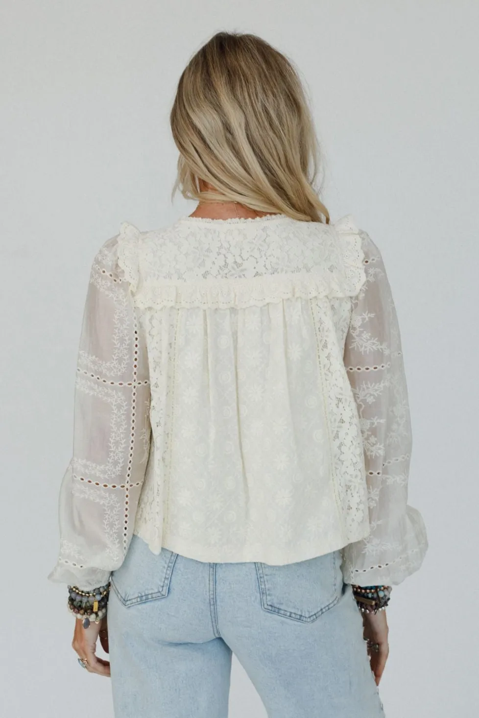So Enchanted Lace Top - Cream sold by Three Bird Nest product image thumbnail 3