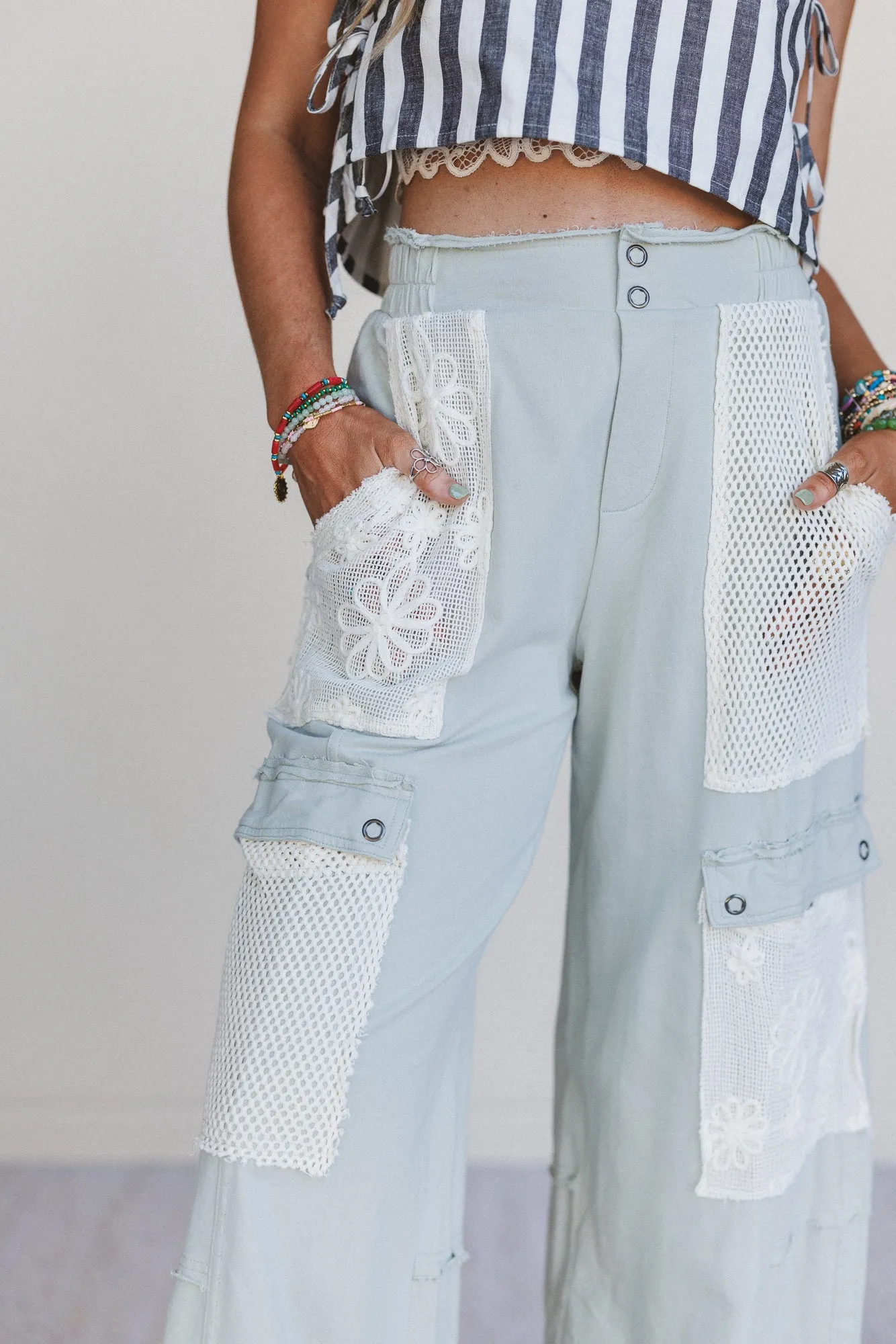 Sugar Blossom Wide Leg Pants - Sage sold by Three Bird Nest product image thumbnail 2