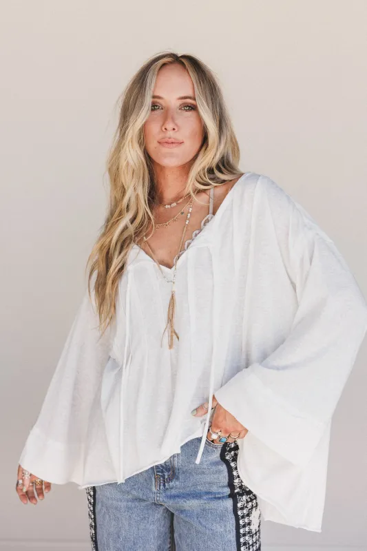 The Nest Isla Drift Top - Ivory sold by Three Bird Nest
