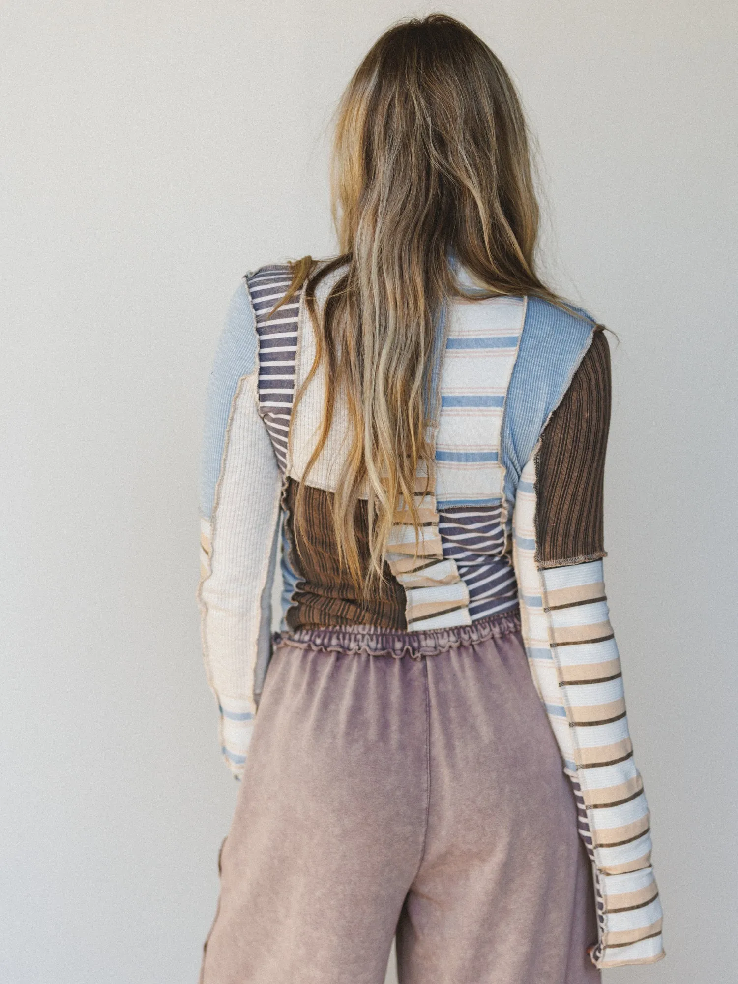 Eclectic Stripes Top - Taupe sold by Three Bird Nest product image thumbnail 5