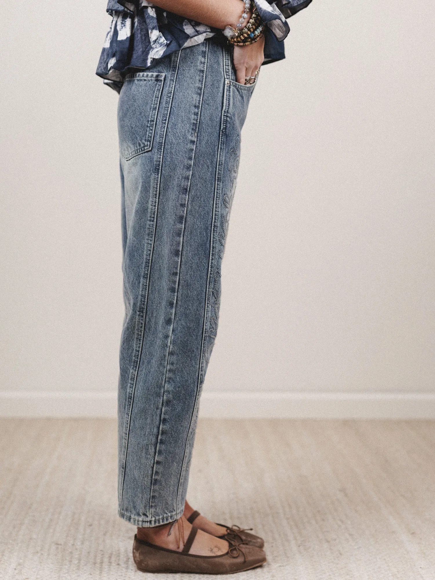 Groove Bloom Pants - Denim sold by Three Bird Nest product image thumbnail 3