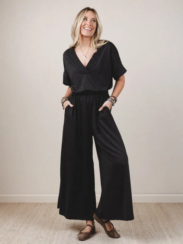The Nest On The Go Jumpsuit - Charcoal sold by Three Bird Nest