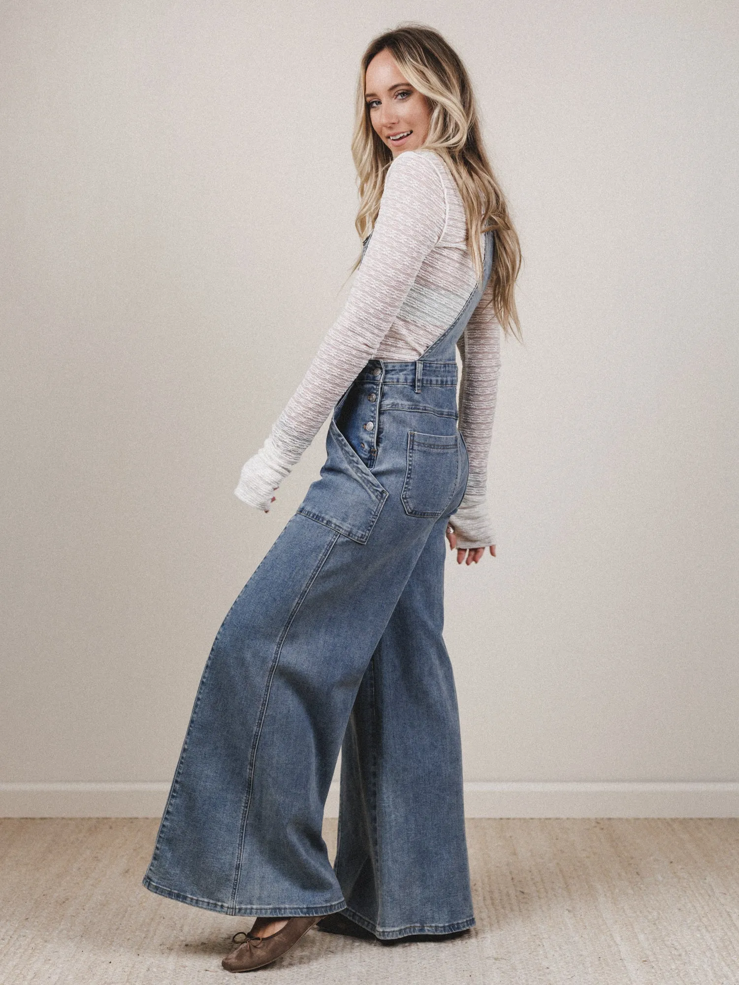 Above All Overalls - Medium Denim sold by Three Bird Nest product image thumbnail 2