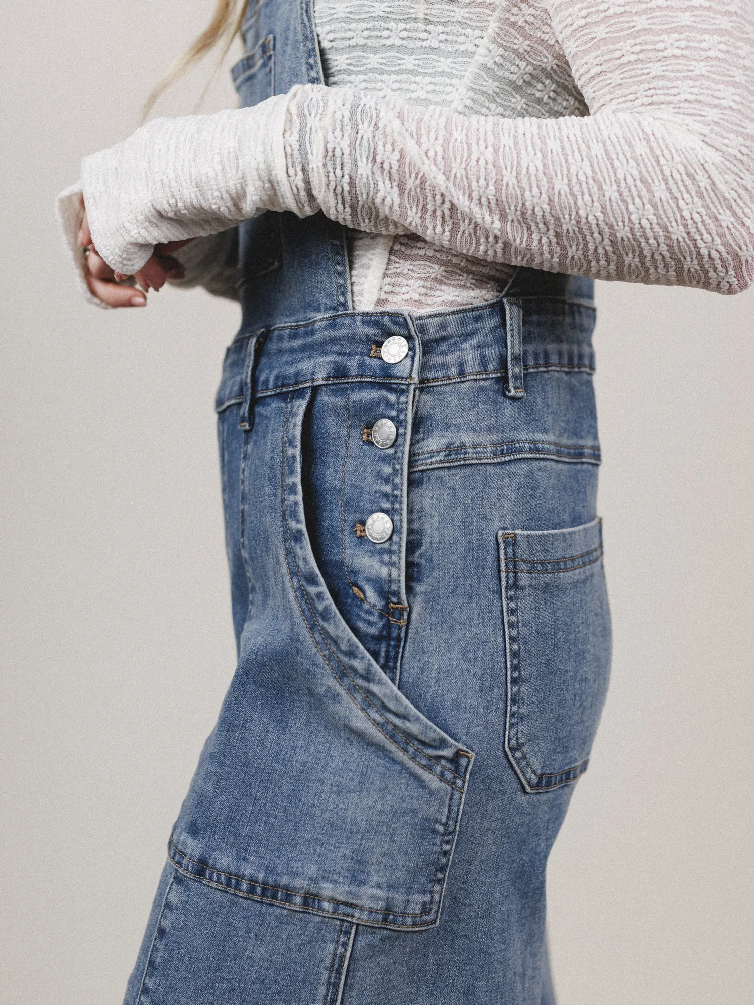 Above All Overalls - Medium Denim sold by Three Bird Nest product image thumbnail 3