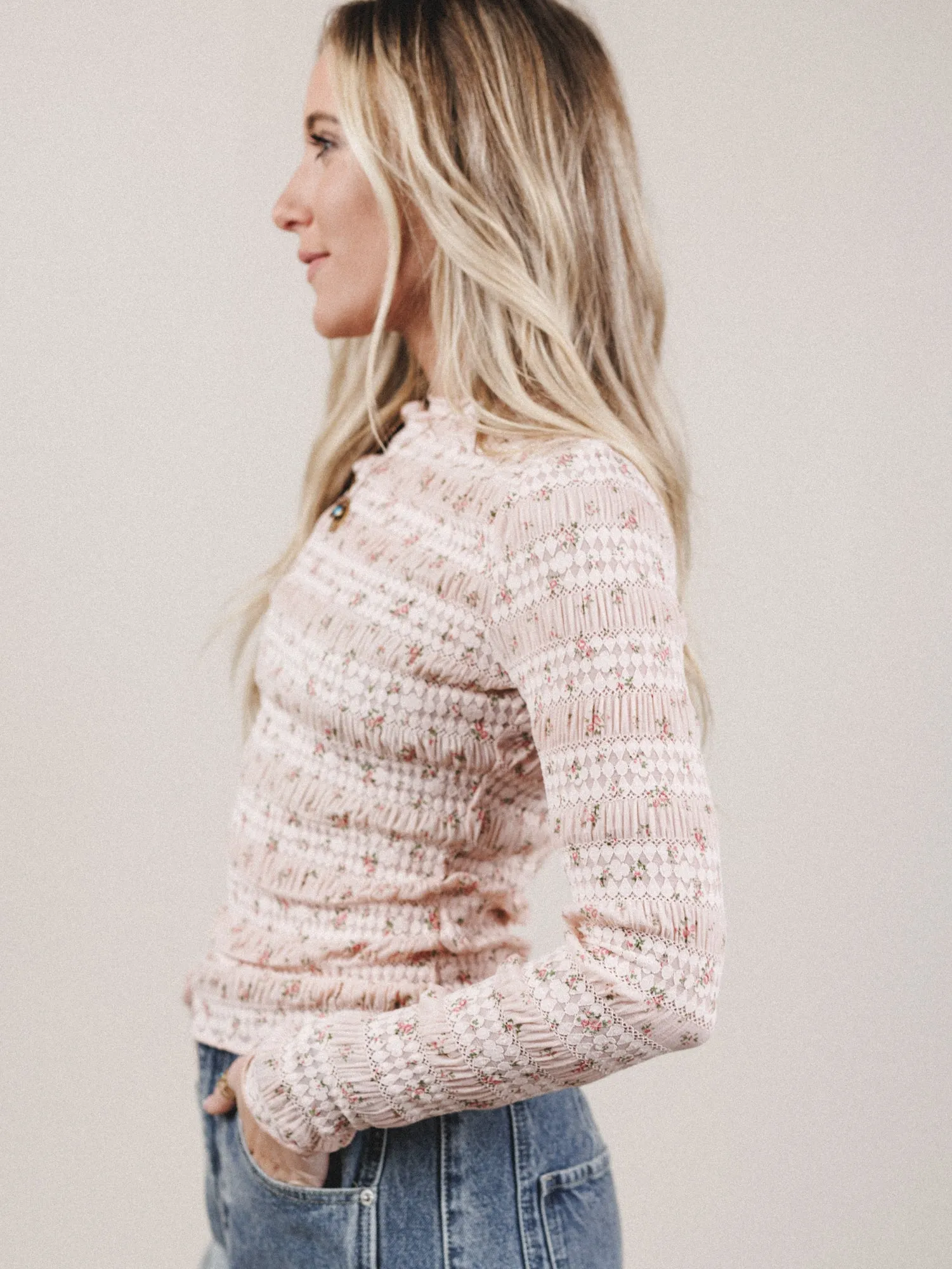 Peach Blossom Floral Top - Peach sold by Three Bird Nest product image thumbnail 3