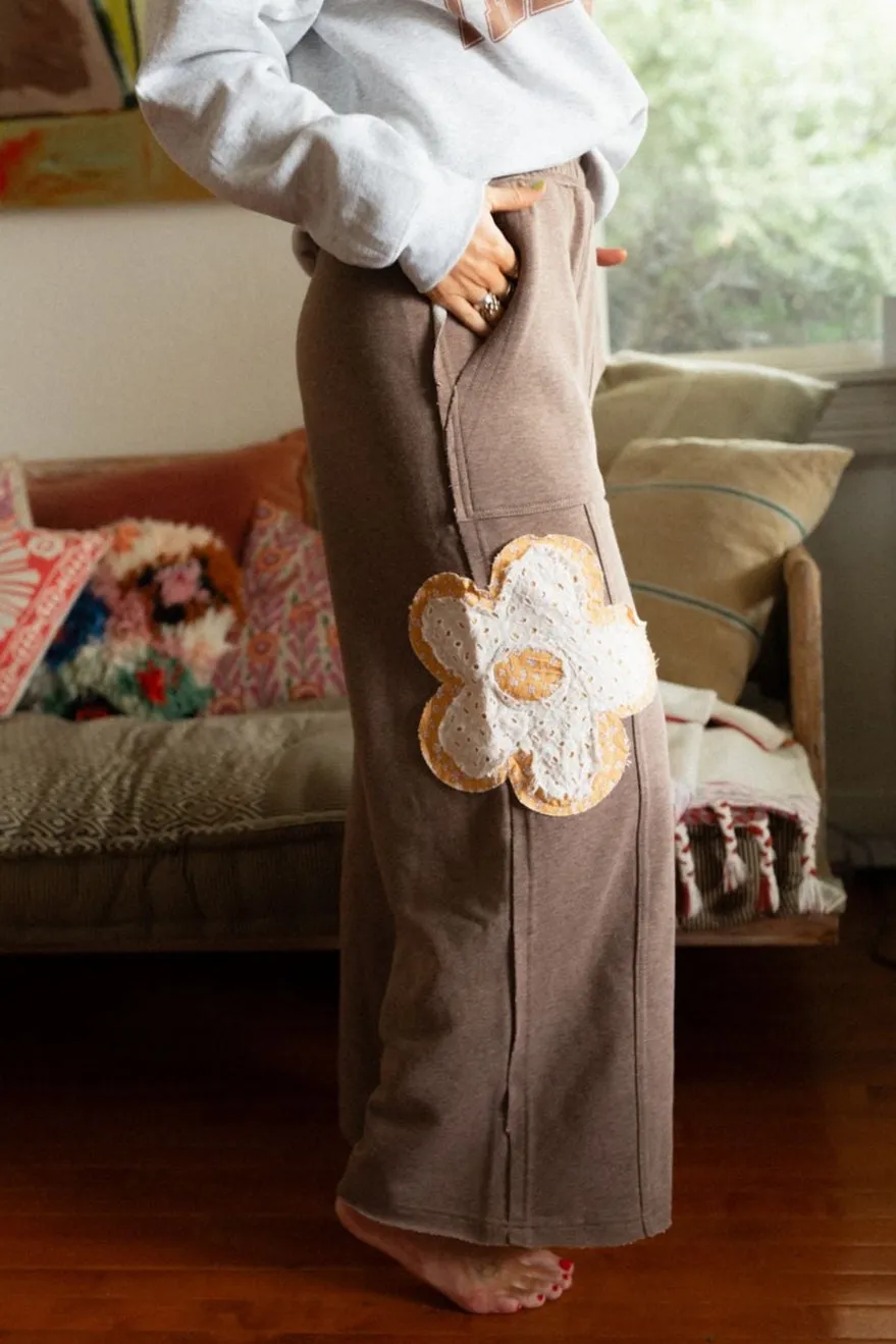 Wild Daisy Patch Pants - Mocha sold by Three Bird Nest product image thumbnail 2