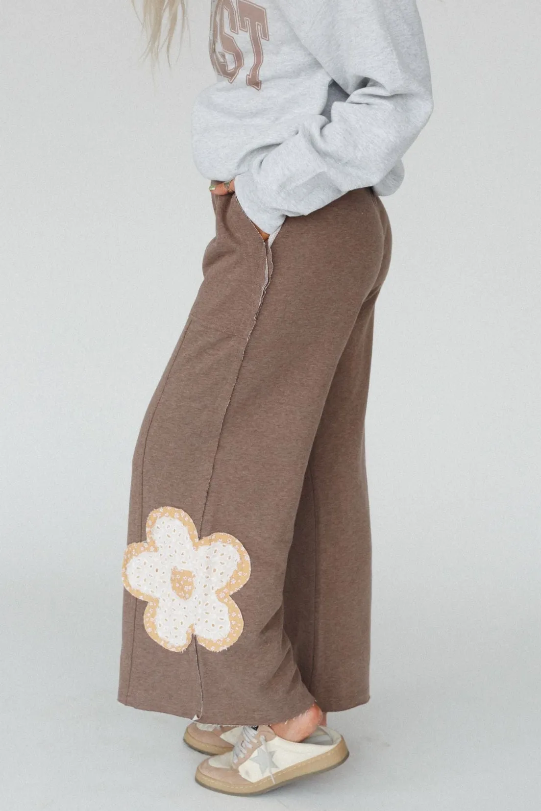 Wild Daisy Patch Pants - Mocha sold by Three Bird Nest product image thumbnail 4