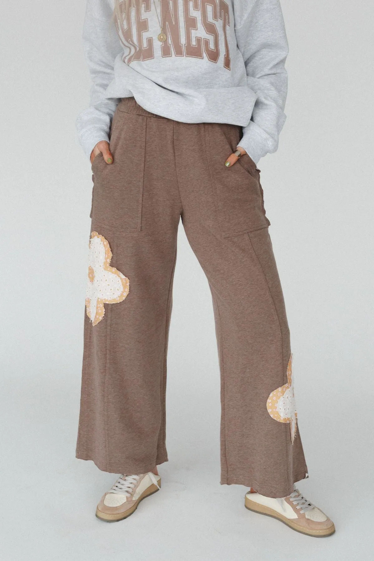 Wild Daisy Patch Pants - Mocha sold by Three Bird Nest product image thumbnail 3