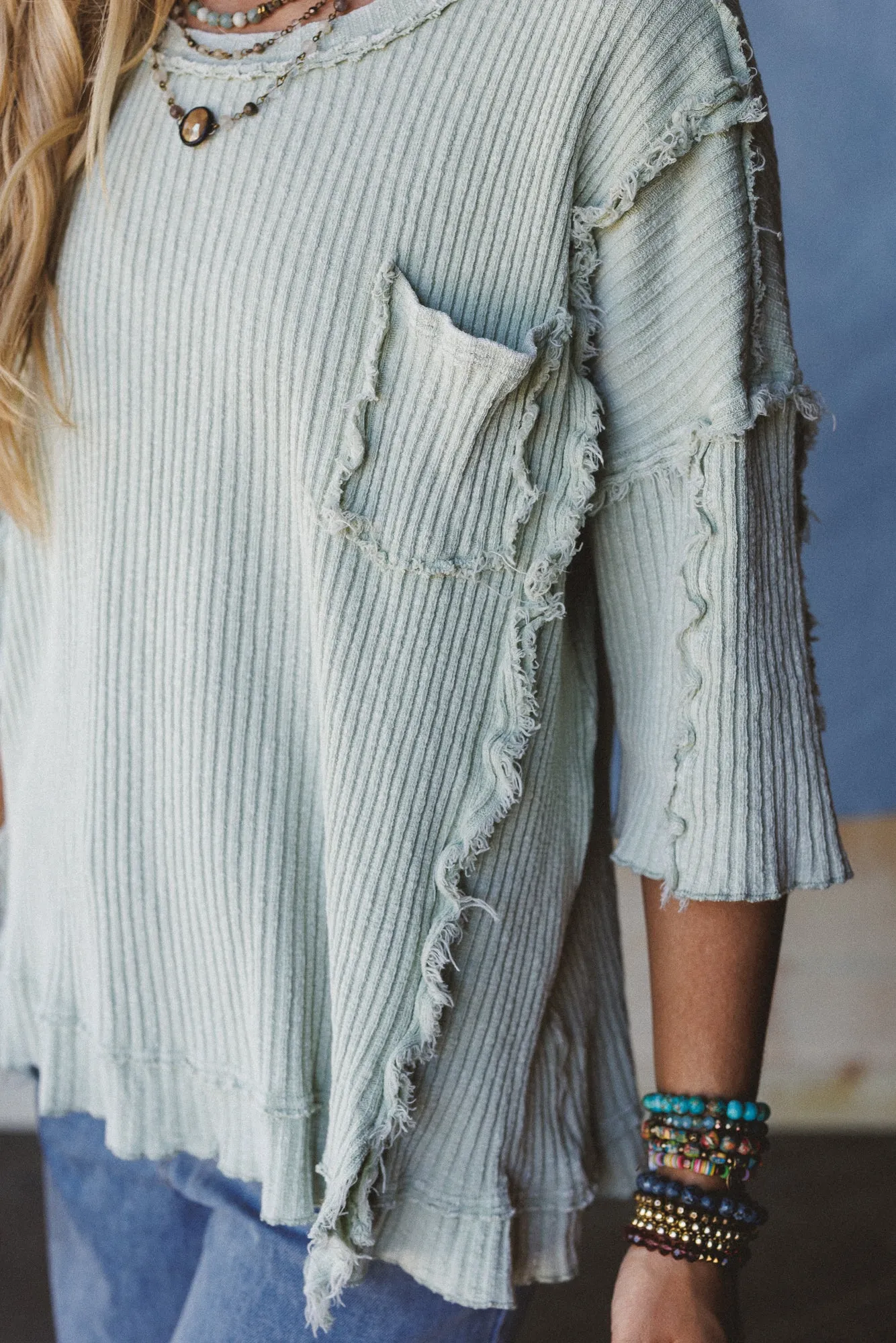 Jaqueline Textured Top - Sage sold by Three Bird Nest product image thumbnail 3