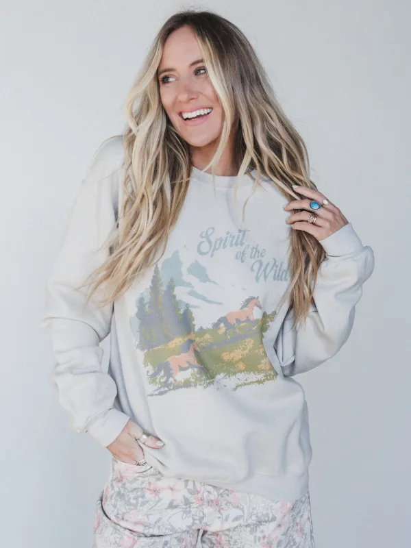 The Nest Spirit Of The Wild Sweatshirt - Sand made by Three Bird Nest