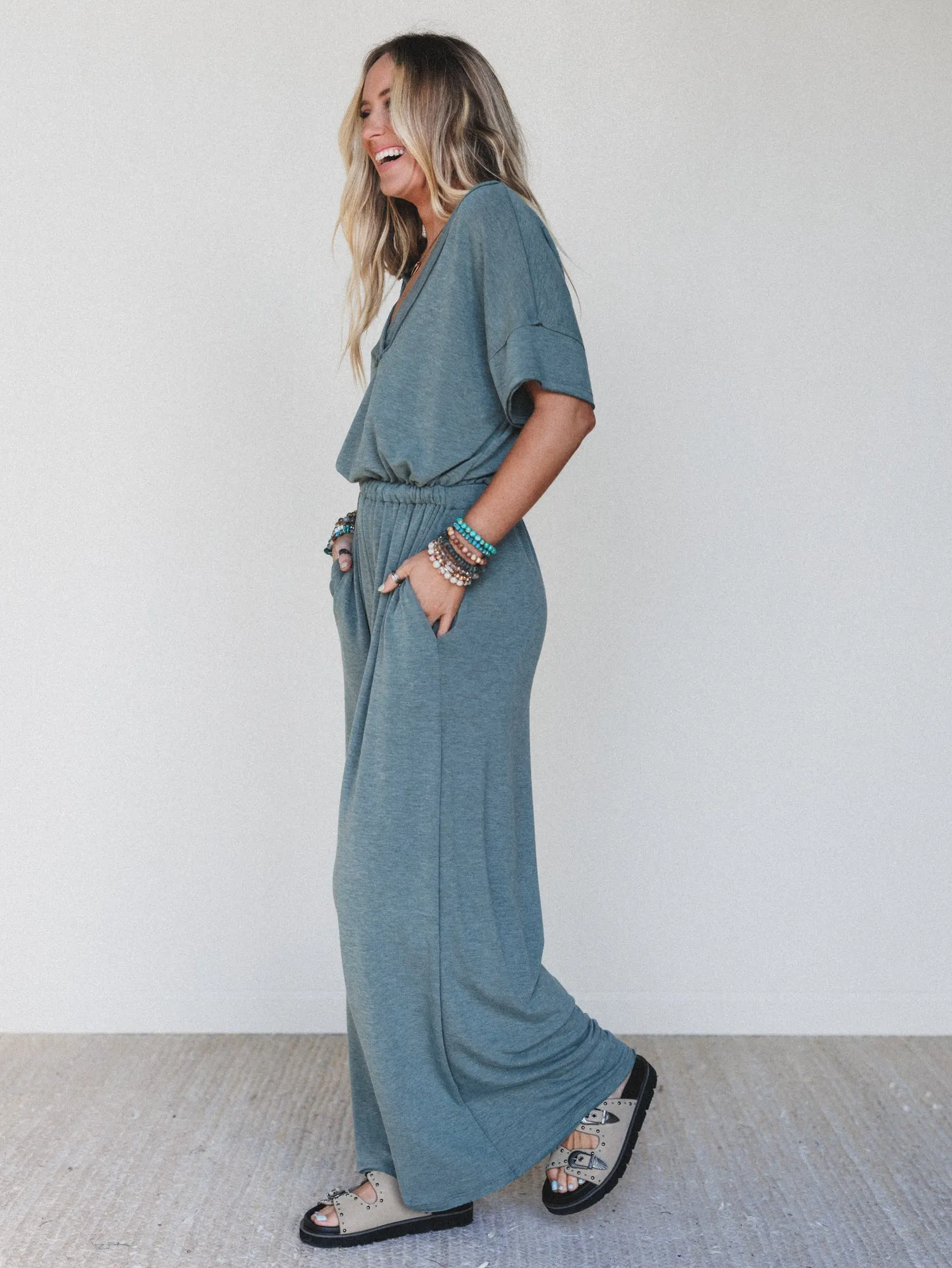 The Nest On The Go Jumpsuit - Olive sold by Three Bird Nest product image thumbnail 2