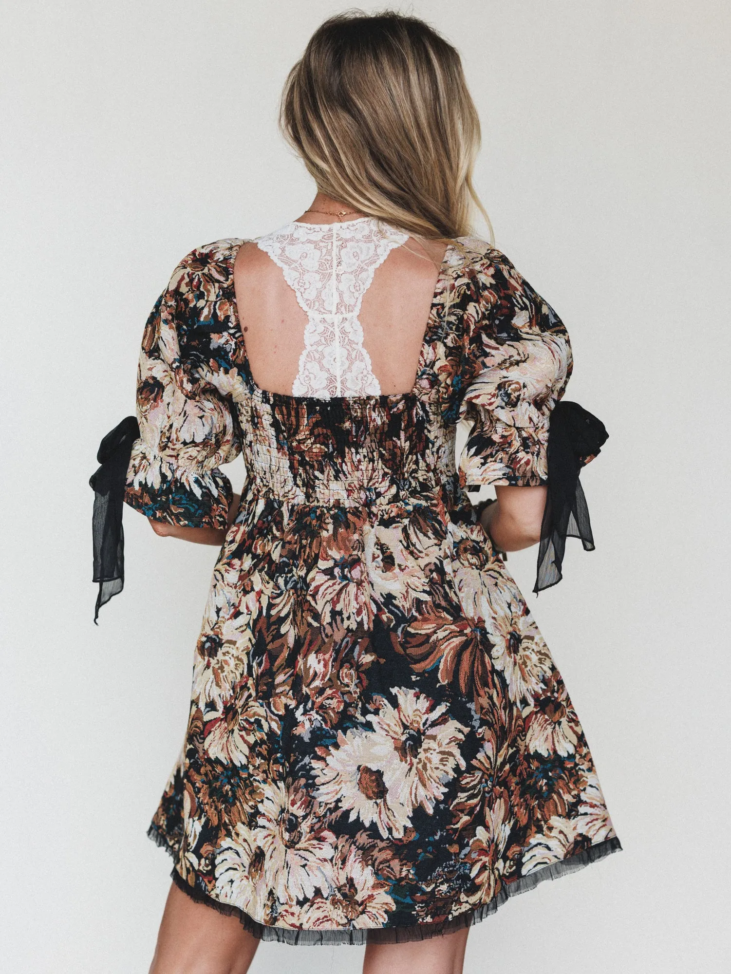 Softly Falling Floral Dress - Black sold by Three Bird Nest product image thumbnail 4
