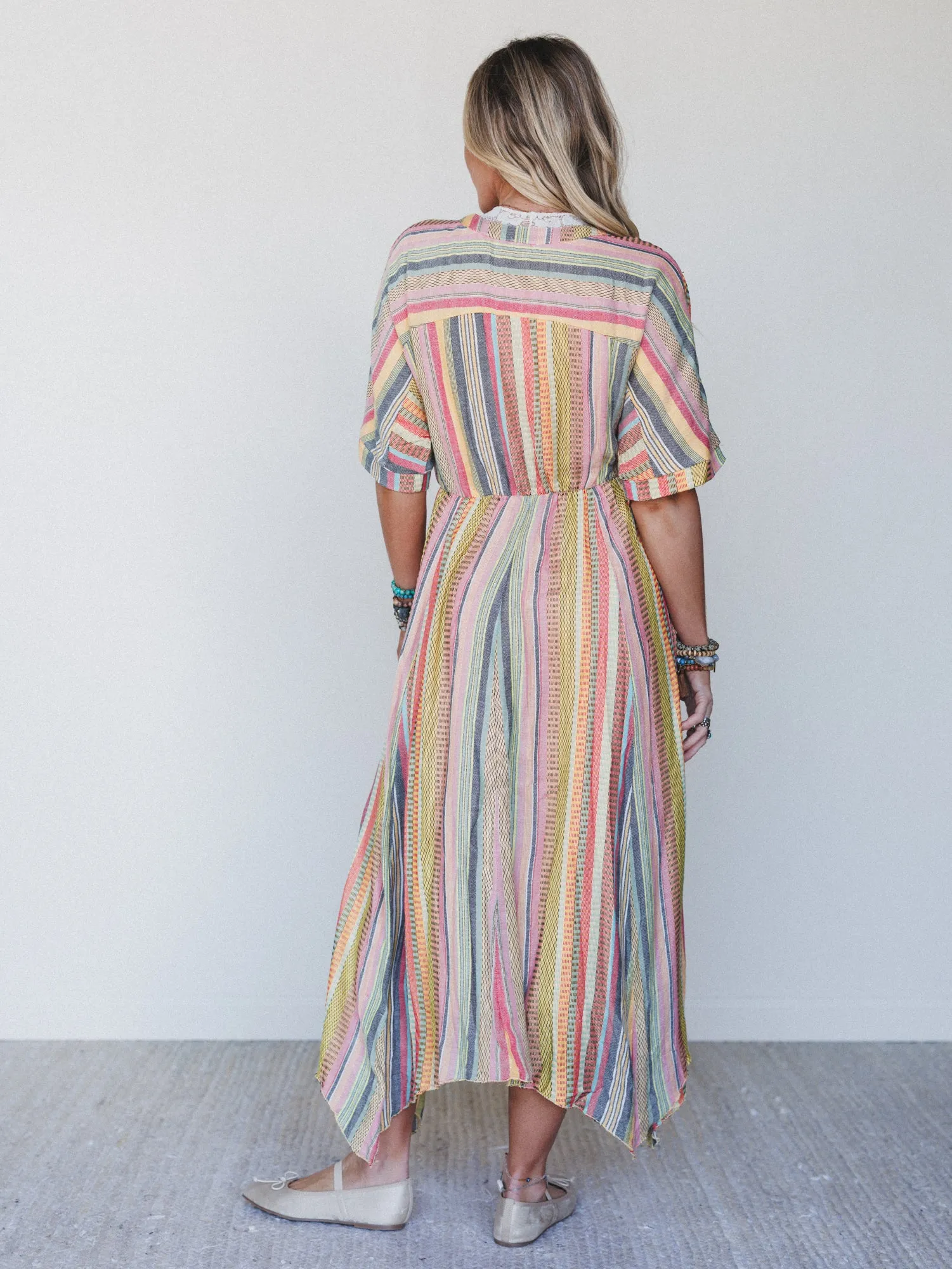Island Tan V Neck Maxi Dress - Yellow Multi sold by Three Bird Nest product image thumbnail 4
